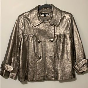 Metallic Leather Jacket